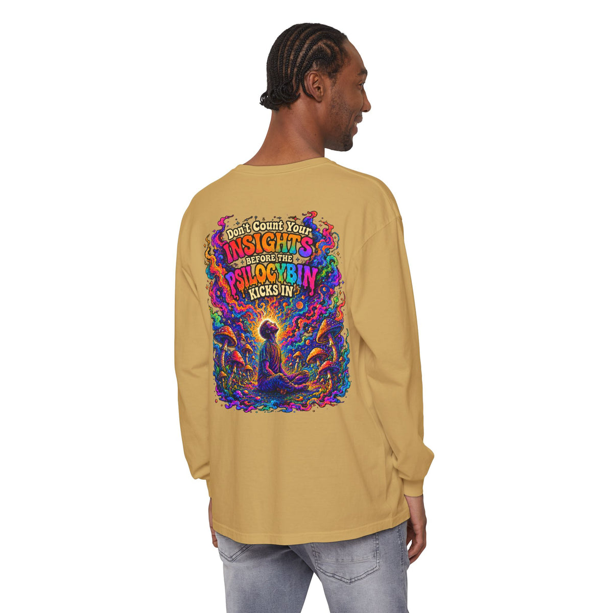 "Don't Count Your Insights" Long Sleeve Tee — Psychedelic Mushroom Art