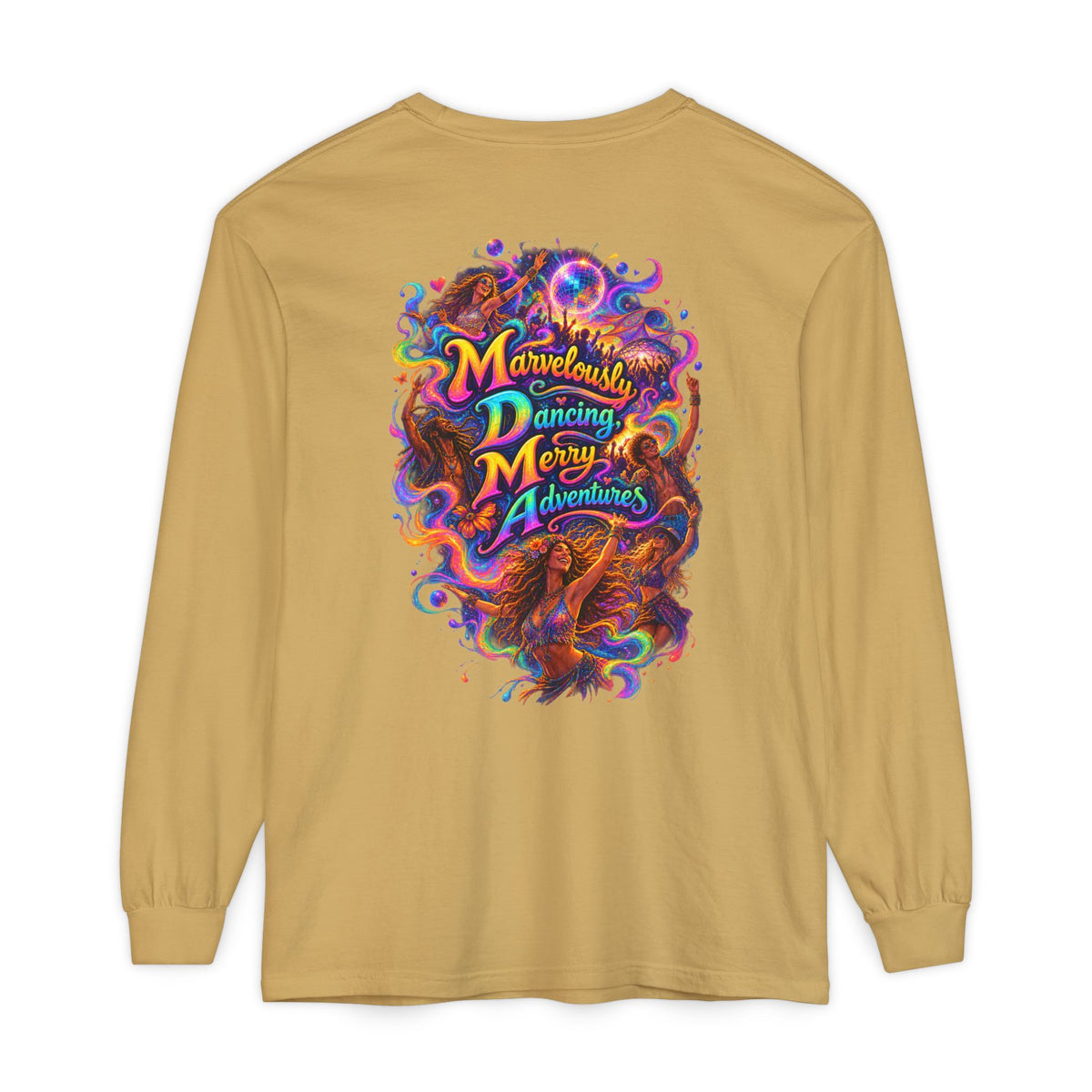 "Marvelously Dancing Merry Adventures" Psychedelic Long Sleeve Tee