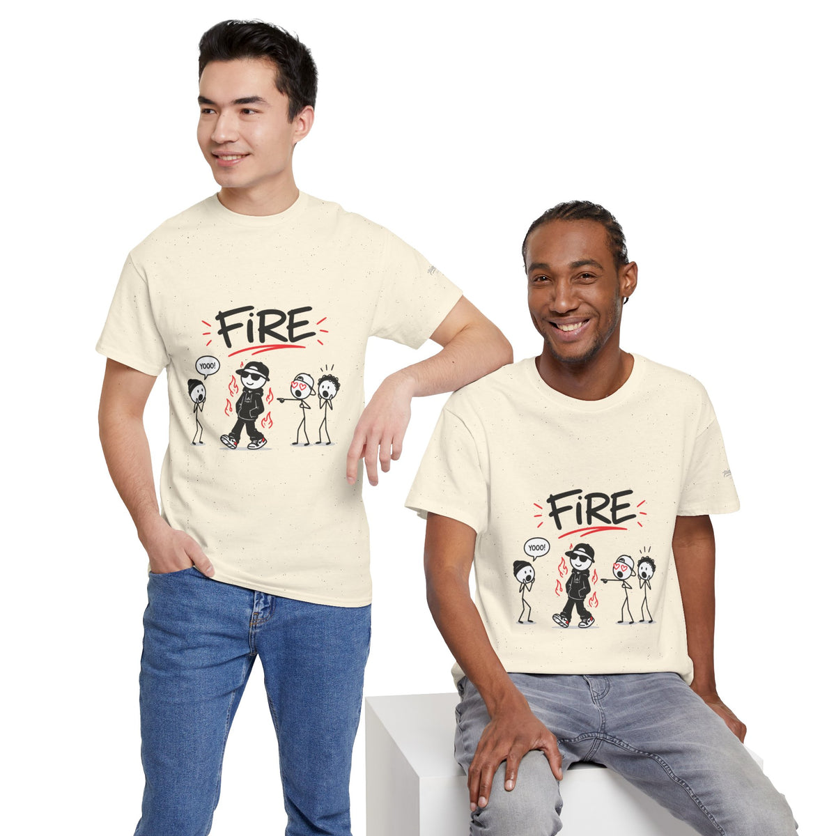 "Fire" Gen Z Slang Stick Figure Tee