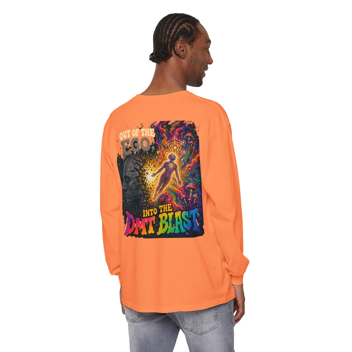 "Out of the Ego" Long Sleeve T-Shirt — Psychedelic DMT Blast Graphic