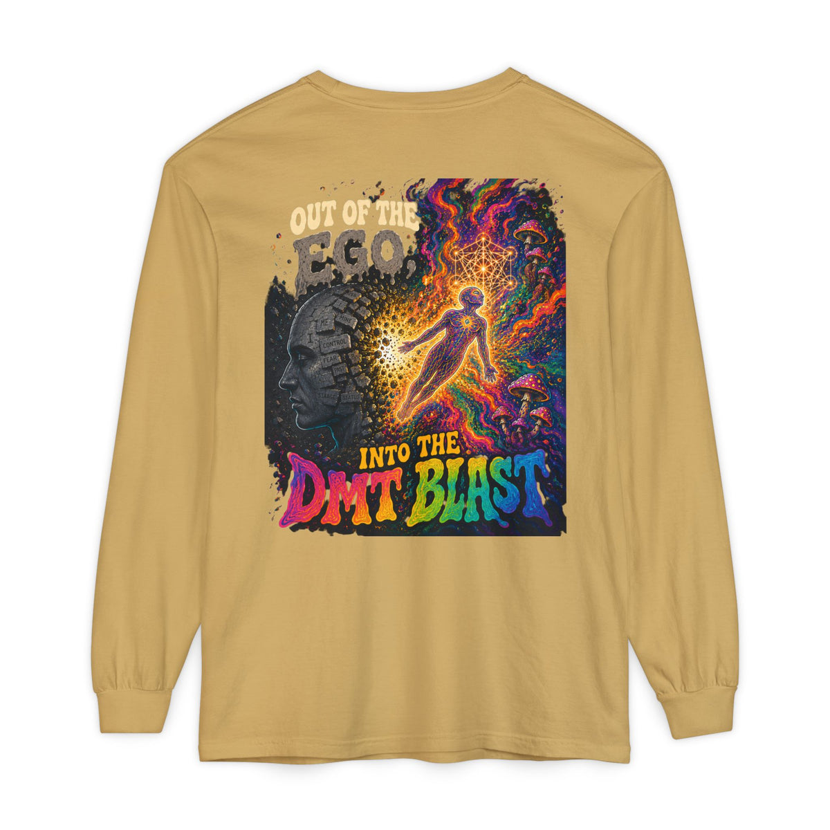 "Out of the Ego" Long Sleeve T-Shirt — Psychedelic DMT Blast Graphic