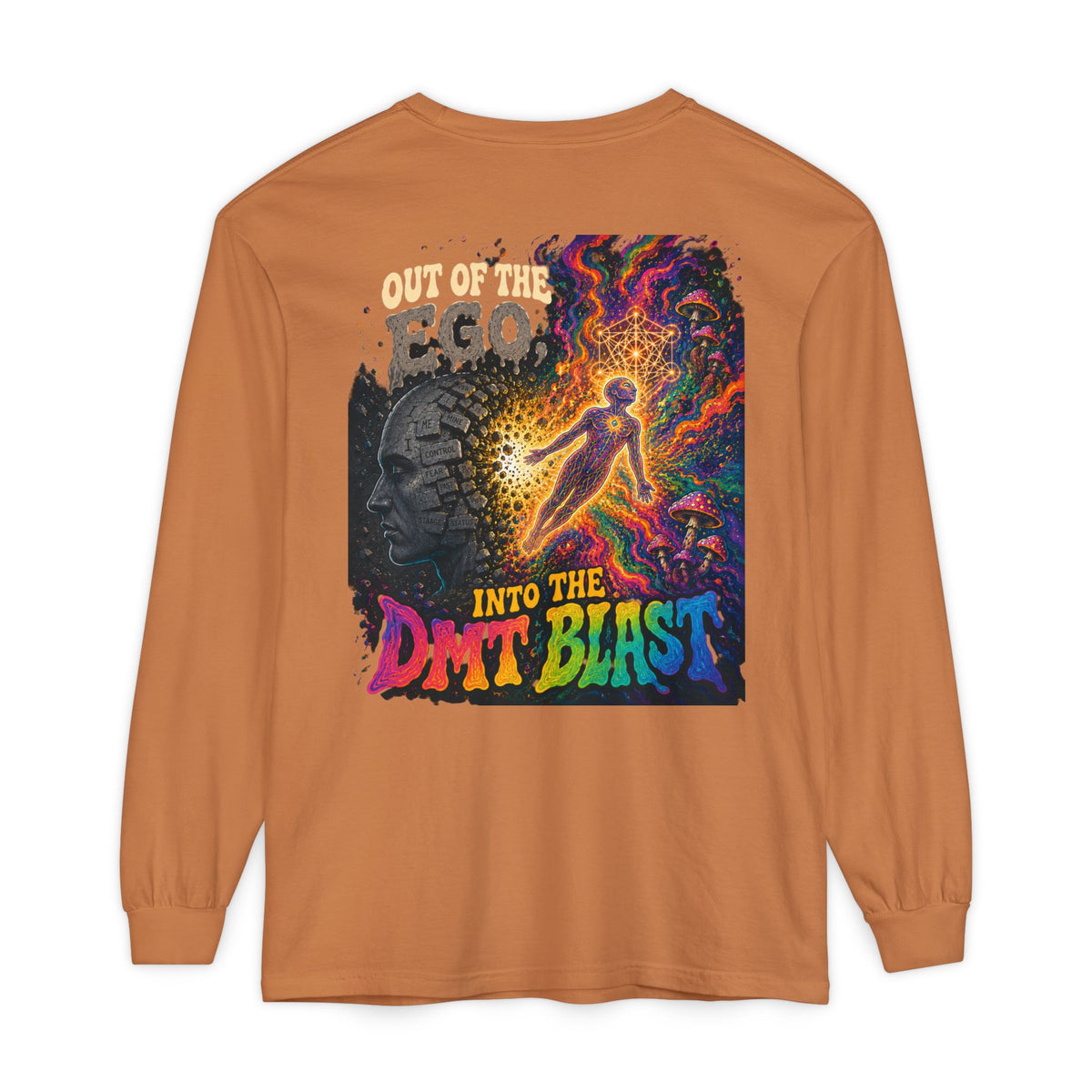 "Out of the Ego" Long Sleeve T-Shirt — Psychedelic DMT Blast Graphic