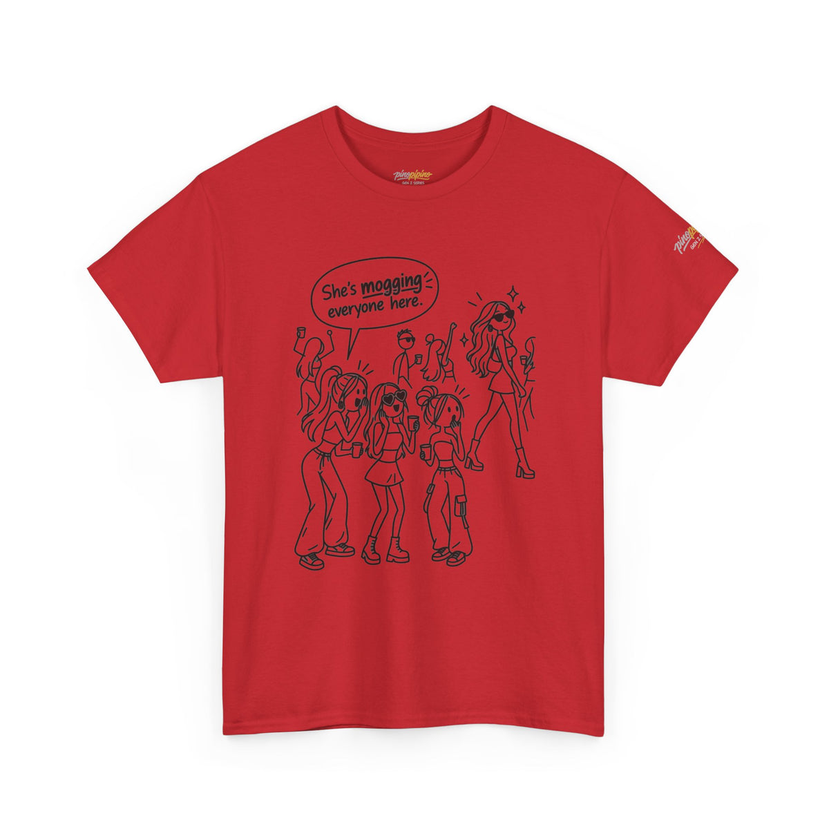 "She's mogging everyone here" Cartoon Tee