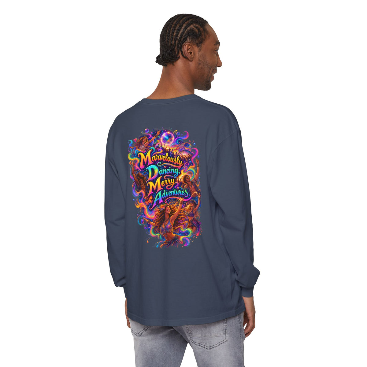 "Marvelously Dancing Merry Adventures" Psychedelic Long Sleeve Tee