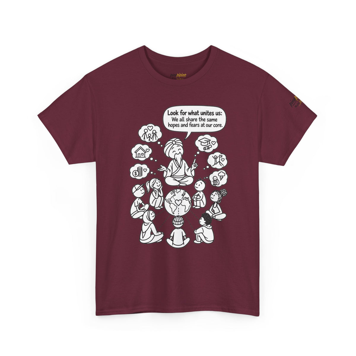 "Look for what unites us" Community Peace Crewneck Tee