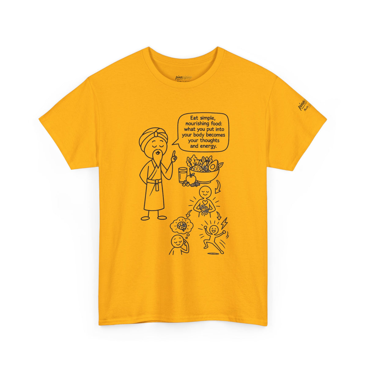 Mindful Eating T‑Shirt — "Eat Simple, Nourishing Food..." Wellness Tee