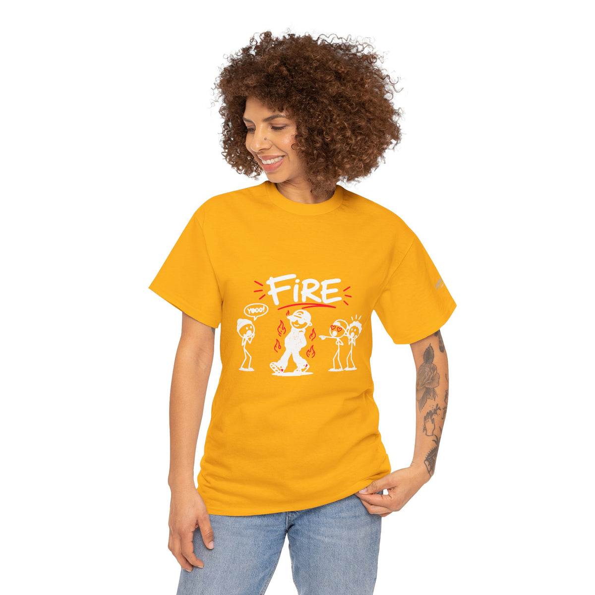 "Fire" Gen Z Cartoon Tee