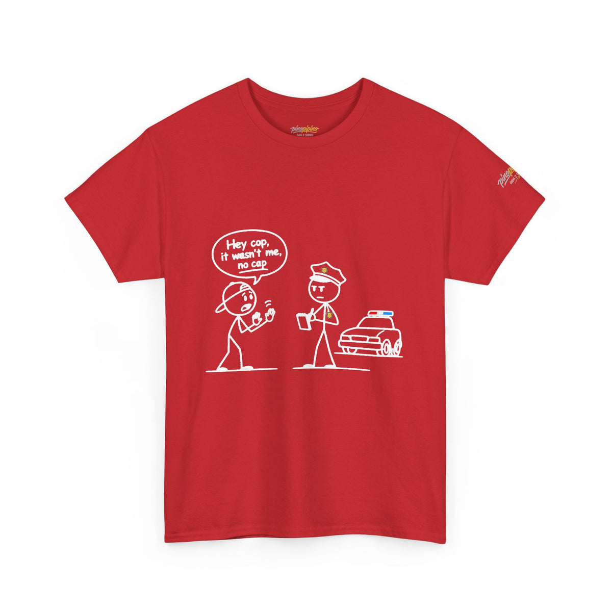 Cartoon Minimalist "No Cap" Gen Z Slang Tee