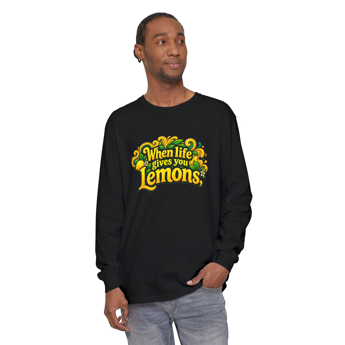 "When Life Gives You Lemons Trade them for Shrooms" Psychedelic Series Long Sleeve T-Shirt