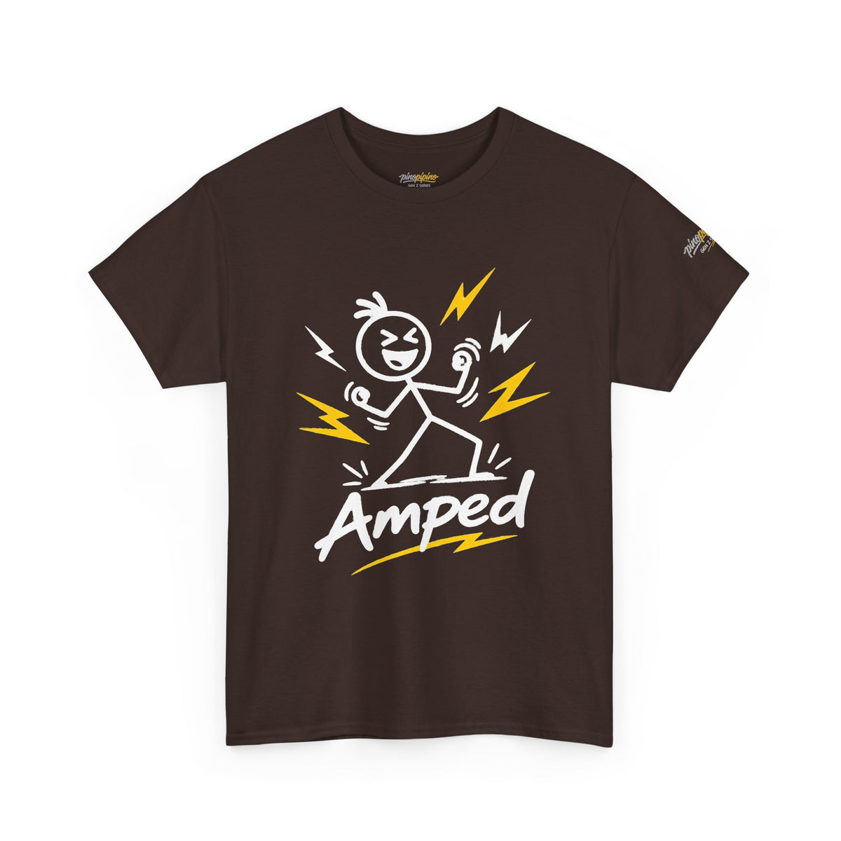 "Amped" Lightning Bolt Tee — Minimal Gen Z Slang Graphic T-Shirt