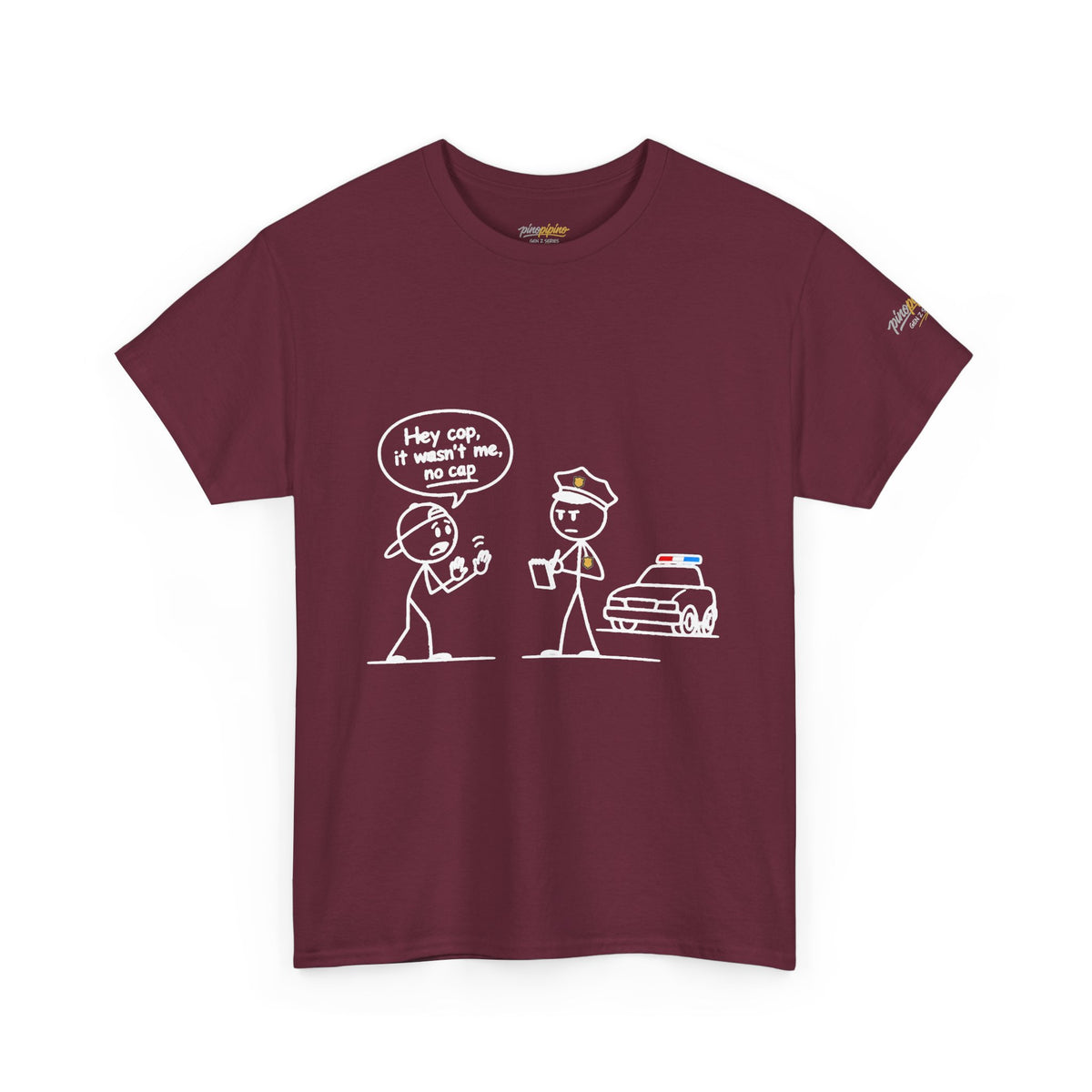 Cartoon Minimalist "No Cap" Gen Z Slang Tee