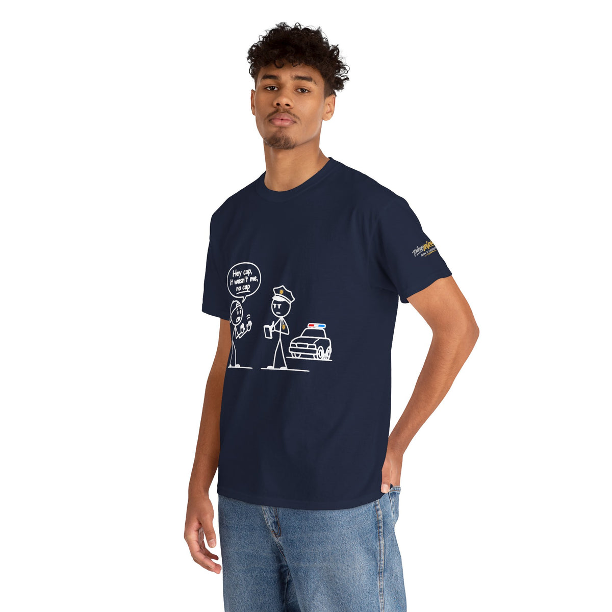 Cartoon Minimalist "No Cap" Gen Z Slang Tee