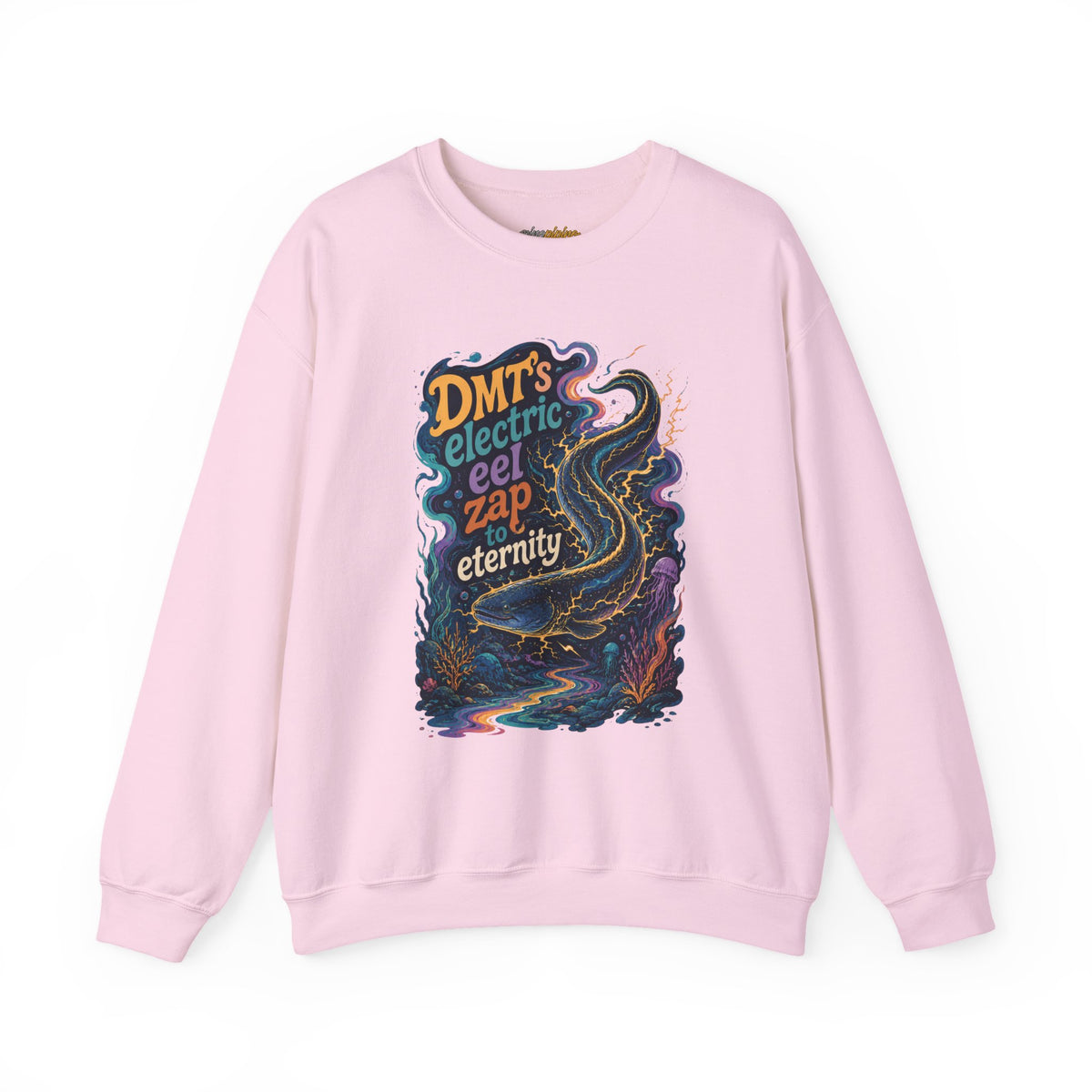 "DMT’s Electric Eel Zap to Eternity" - Psychedelic Graphic Crewneck Sweatshirt