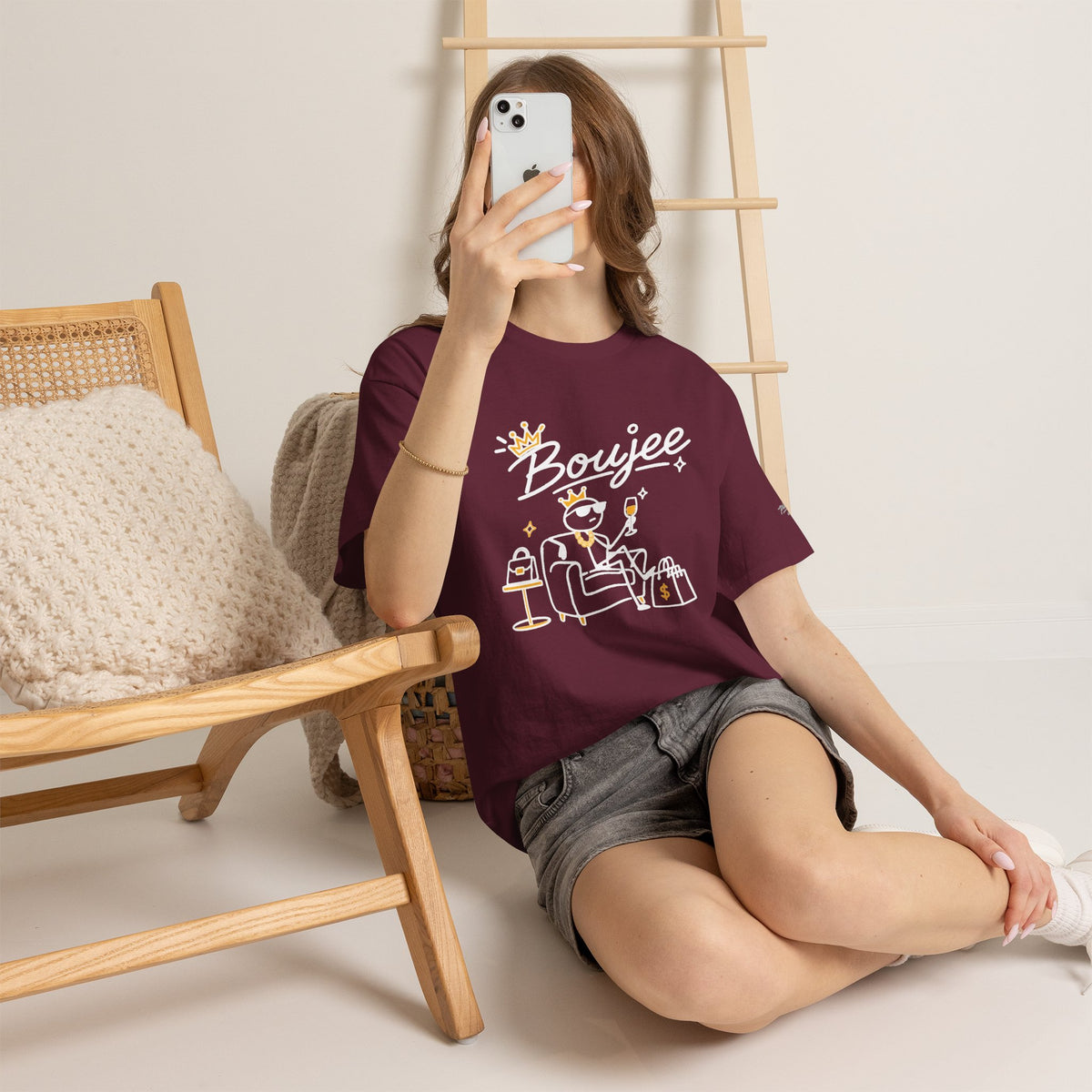 "Boujee" Minimal Graphic Cotton T-Shirt