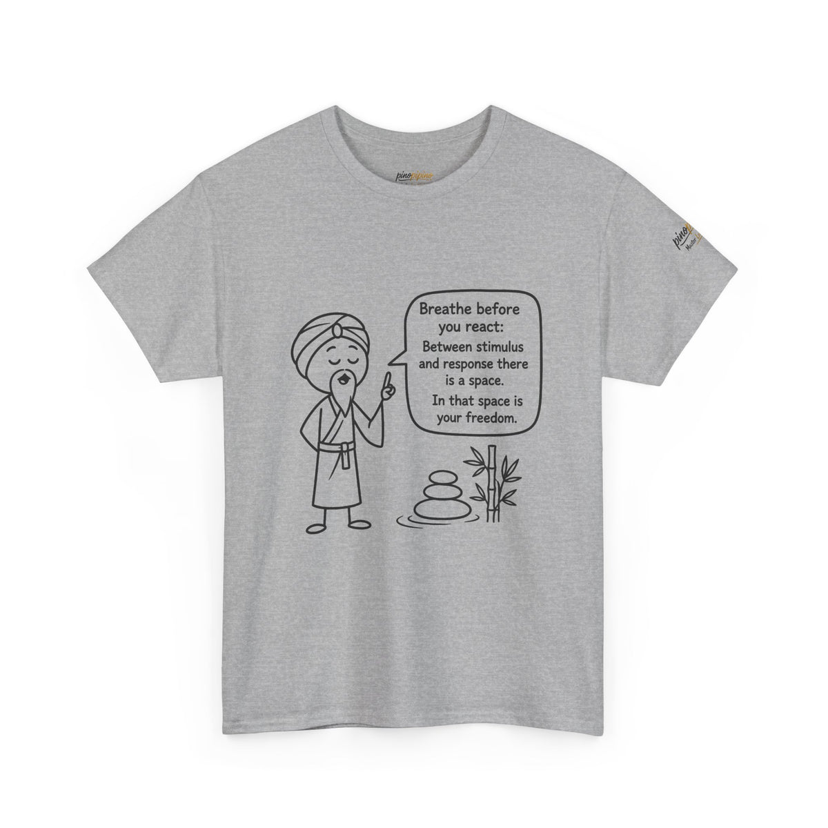 Mindful Guru T‑Shirt — "Breathe before you react" Meditation Tee