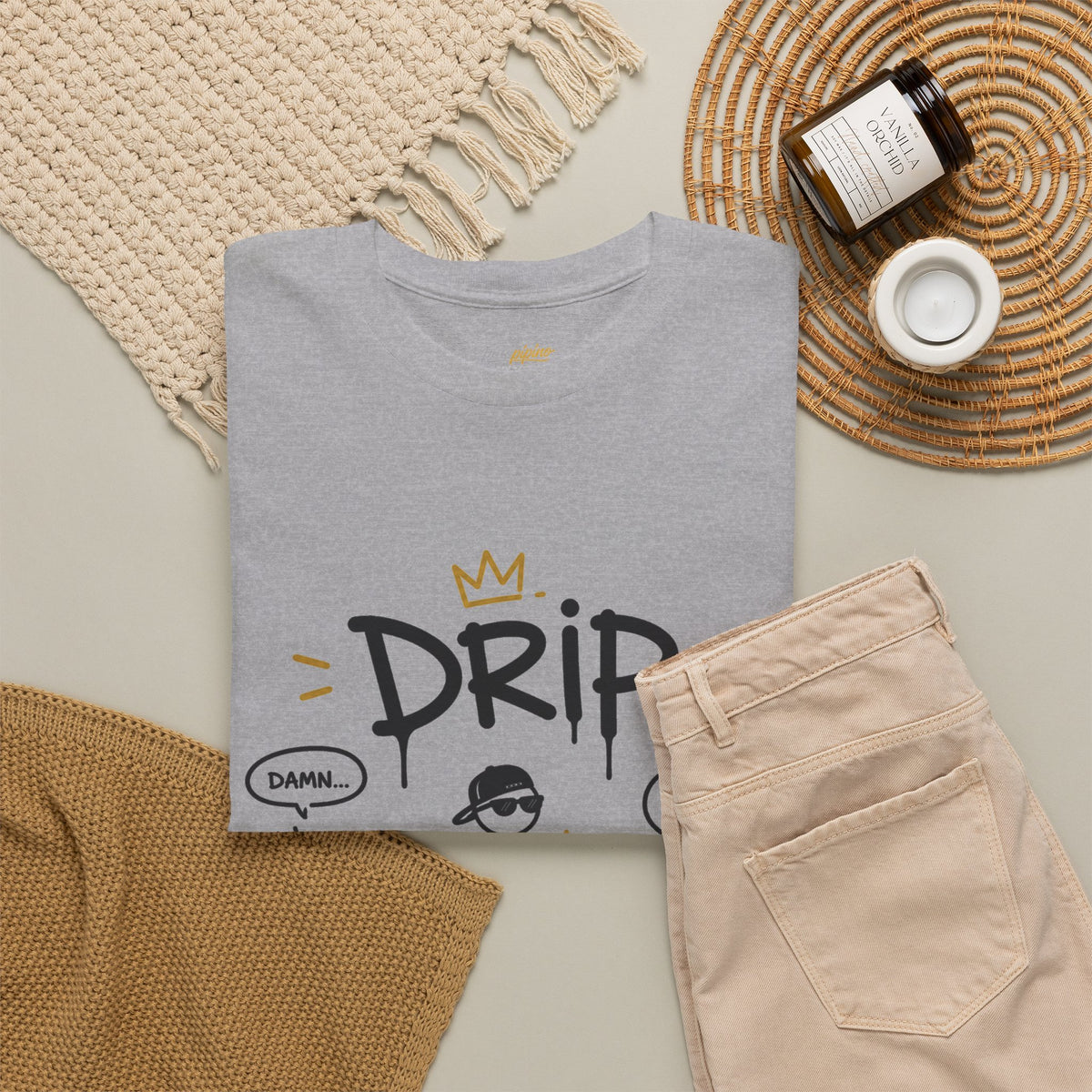 "Drip" Gen Z Slang Funny Stick Figure T‑Shirt