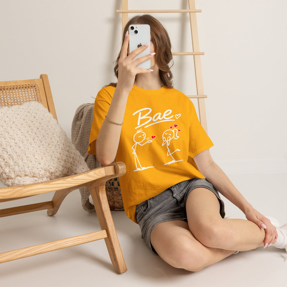 "Bae" Stick Figure Couple T‑Shirt — Cute Romantic Tee