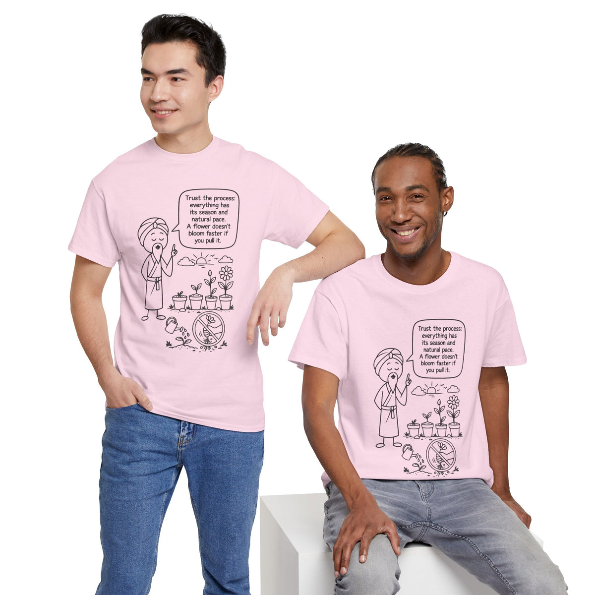 T-Shirt — "Trust the Process" Wise Cartoon Tee