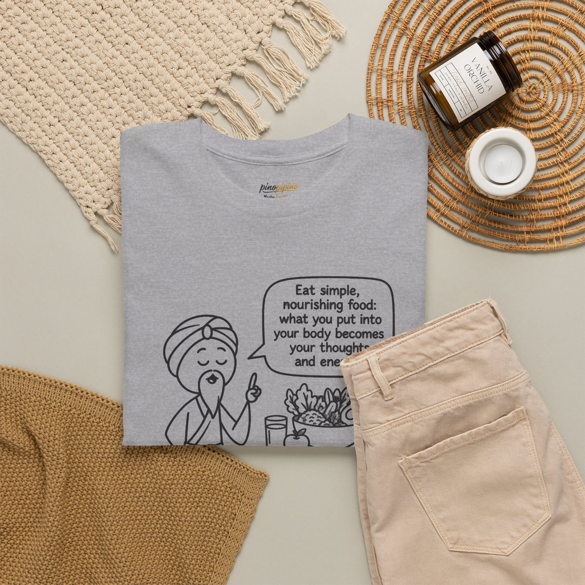 Mindful Eating T‑Shirt — "Eat Simple, Nourishing Food..." Wellness Tee