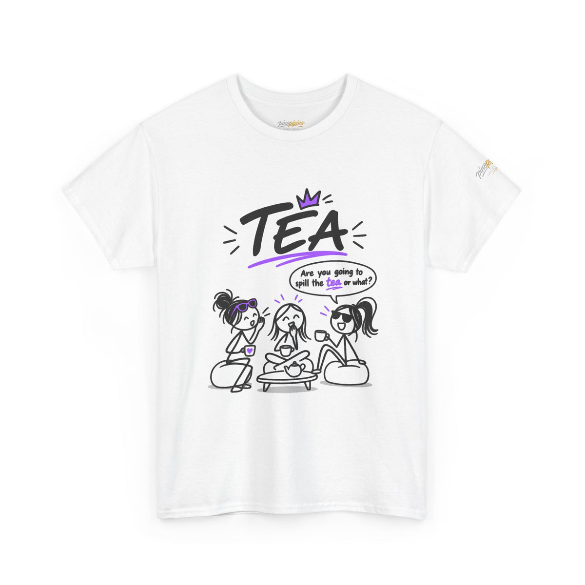 "Tea: Are you going to spill the tea or what?" Cartoon Graphic Tee