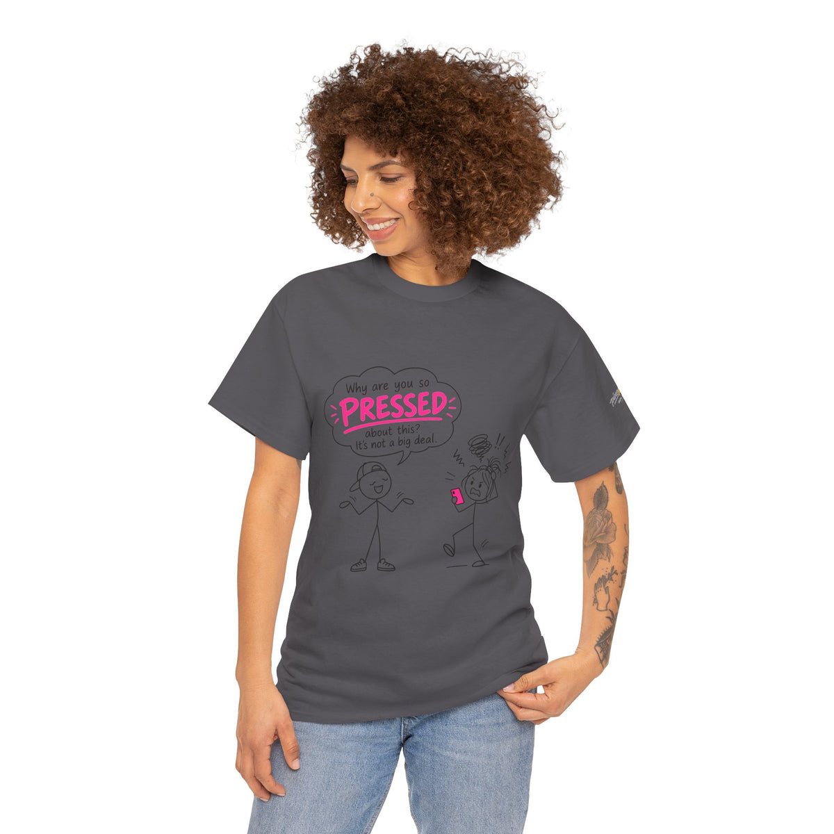 "Why Are You So Pressed?" Cartoon Graphic Tee