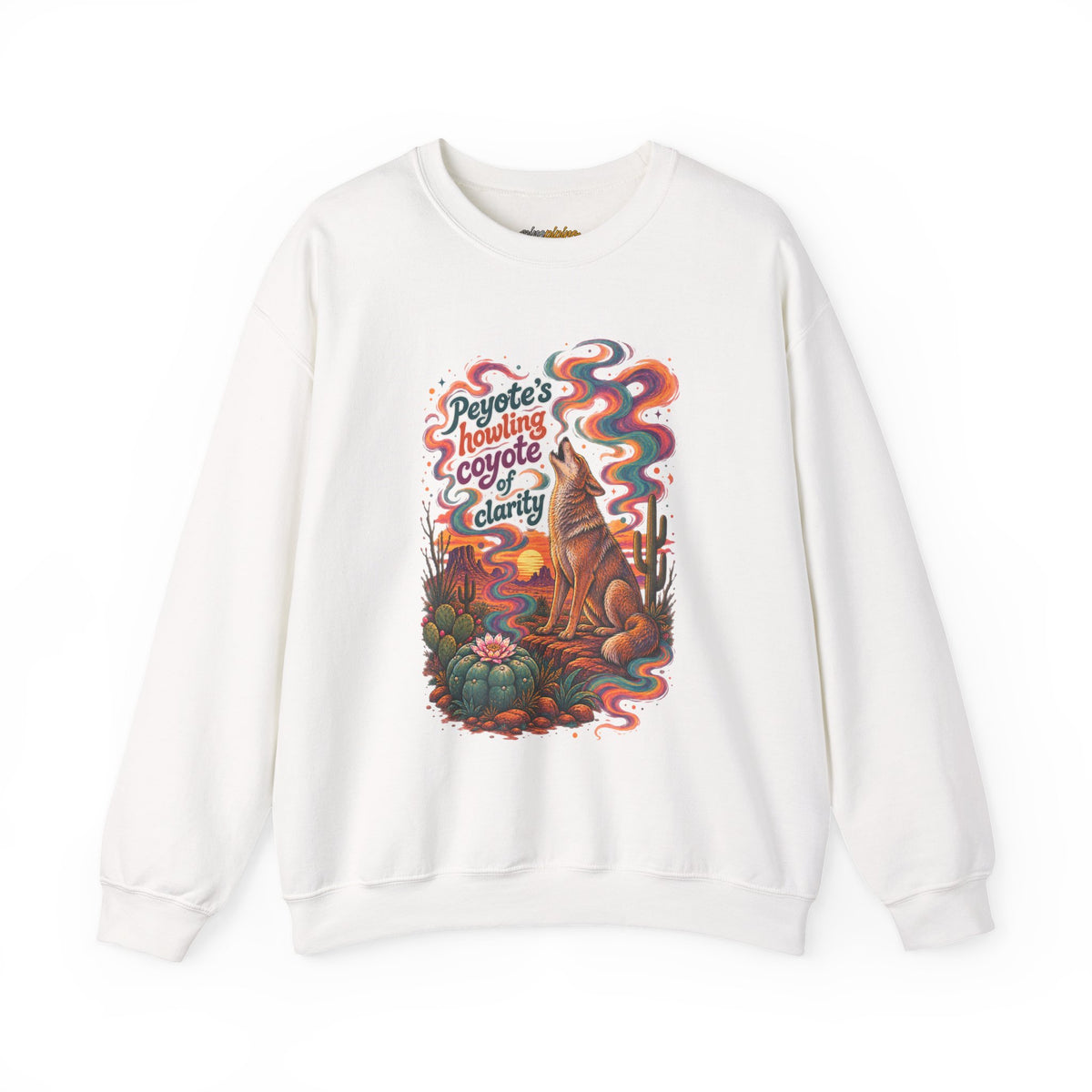 “Peyote’s Howling Coyote Clarity” Graphic Crewneck Sweatshirt