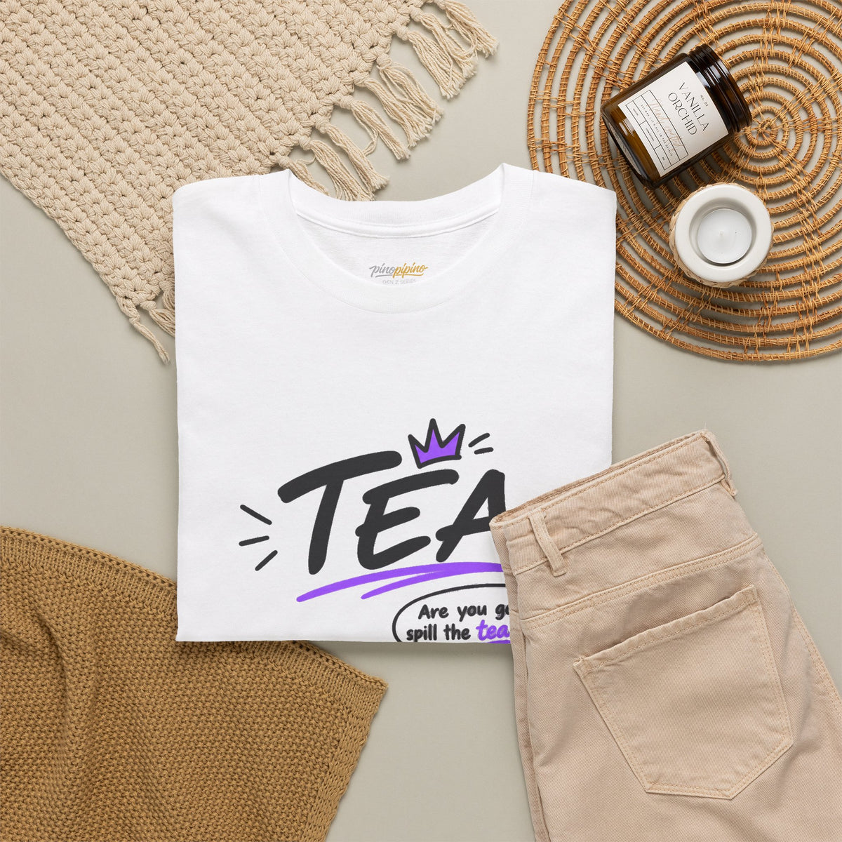 "Tea: Are you going to spill the tea or what?" Cartoon Graphic Tee