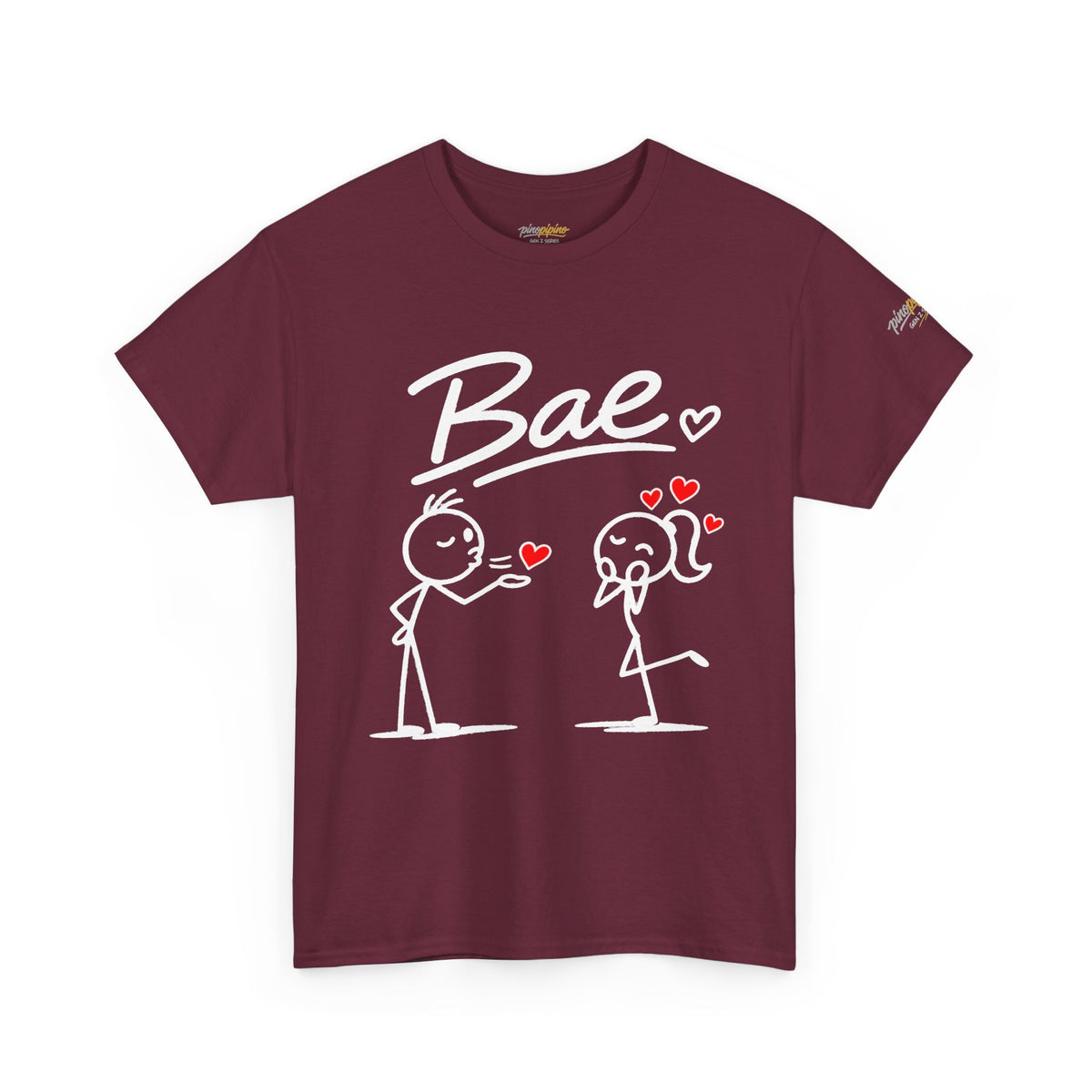 "Bae" Stick Figure Couple T‑Shirt — Cute Romantic Tee