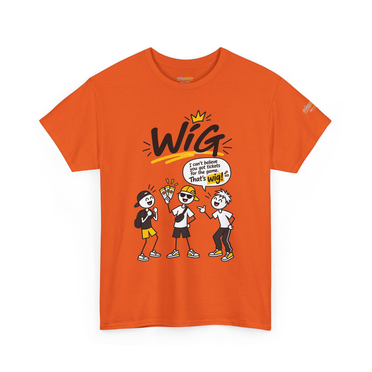 "Wig" Gen Z Slang Graphic Tee — Funny Cartoon Crew Shirt