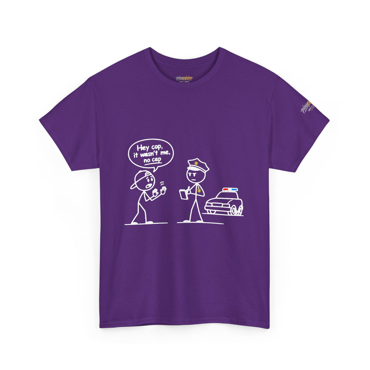Cartoon Minimalist "No Cap" Gen Z Slang Tee