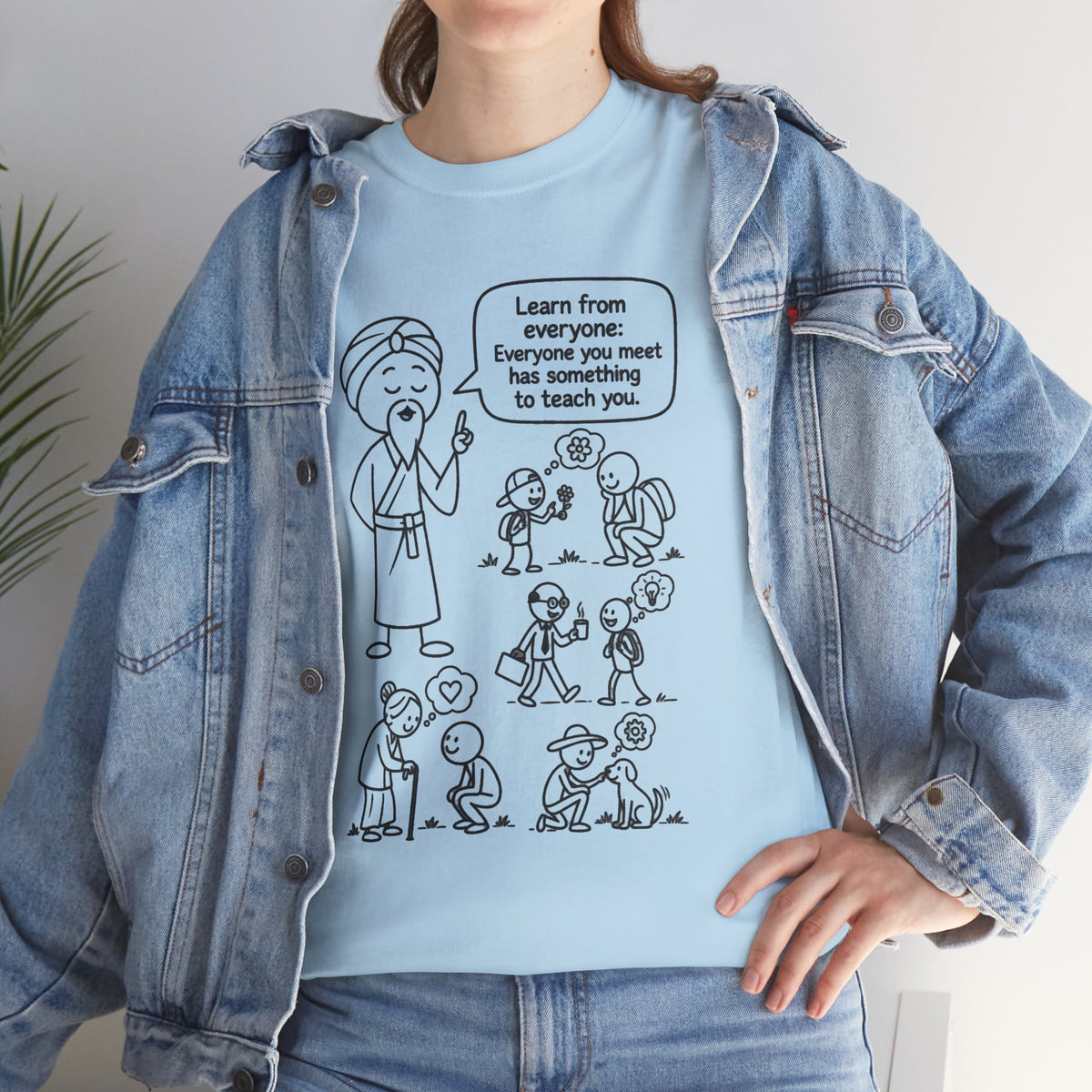 Spiritual Teacher Comic Tee — "Learn from Everyone" Graphic T‑Shirt