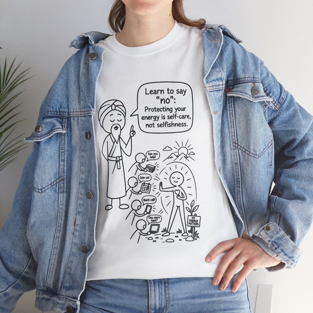 Spiritual Self-Care Tee — "Learn to Say No" Mindfulness T-Shirt