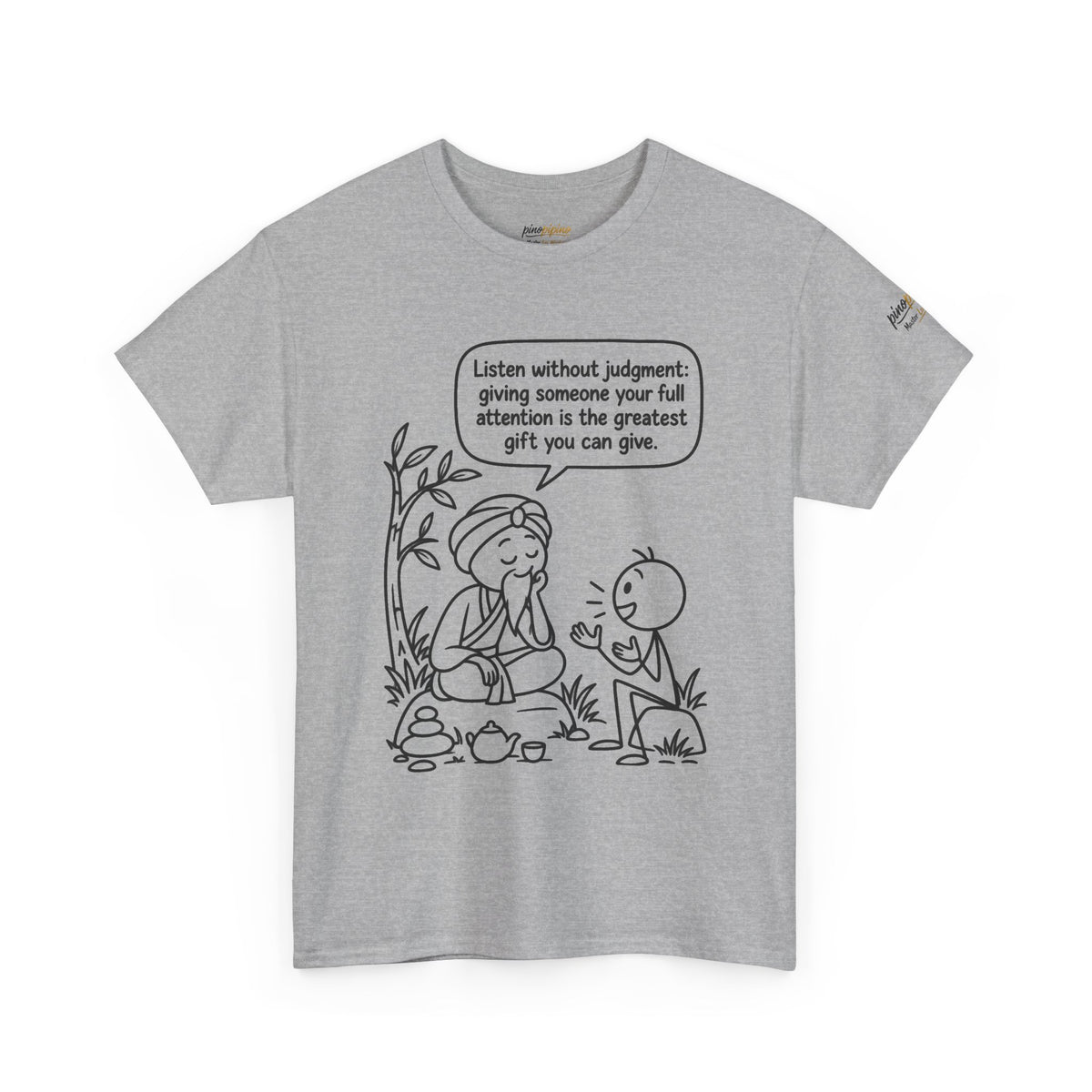 Mindful Listening Tee — "Listen without judgment" Meditation Quote T-Shirt