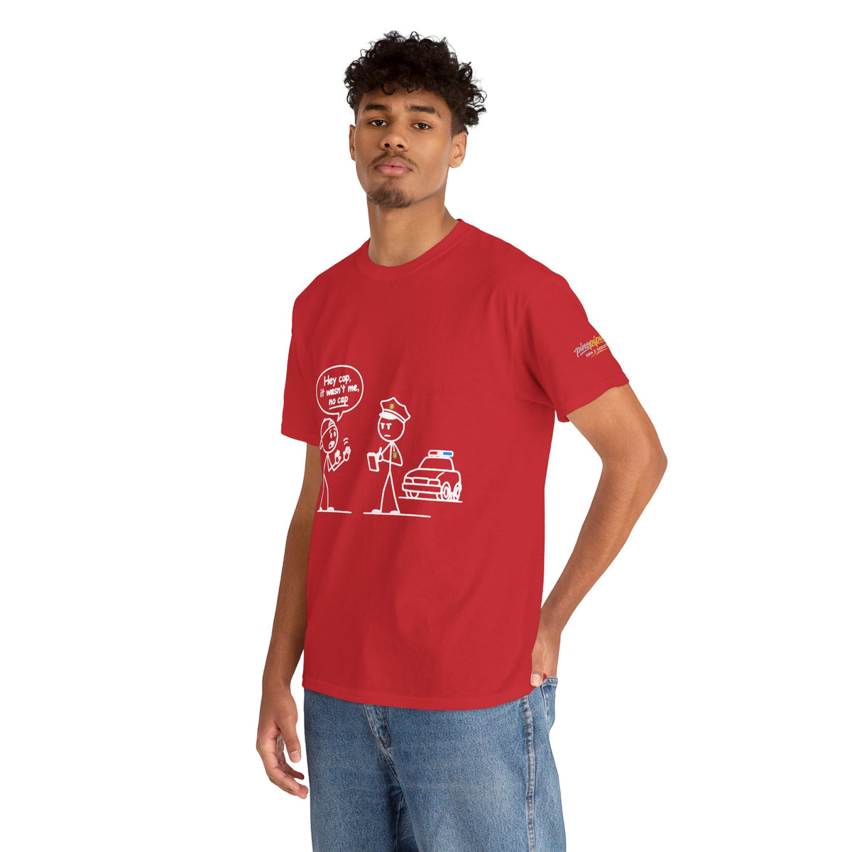 Cartoon Minimalist "No Cap" Gen Z Slang Tee