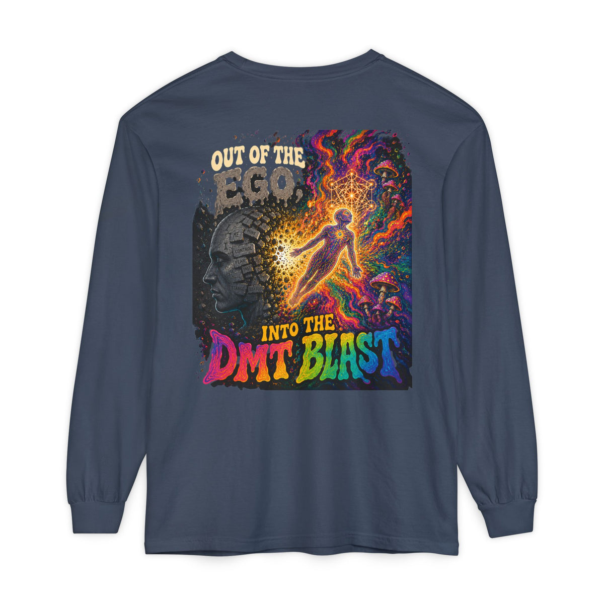 "Out of the Ego" Long Sleeve T-Shirt — Psychedelic DMT Blast Graphic