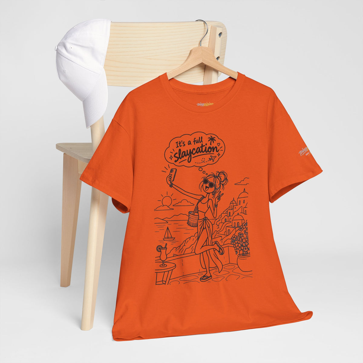 T-Shirt — "It's a Slaycation" Retro Beach Girl Graphic Tee