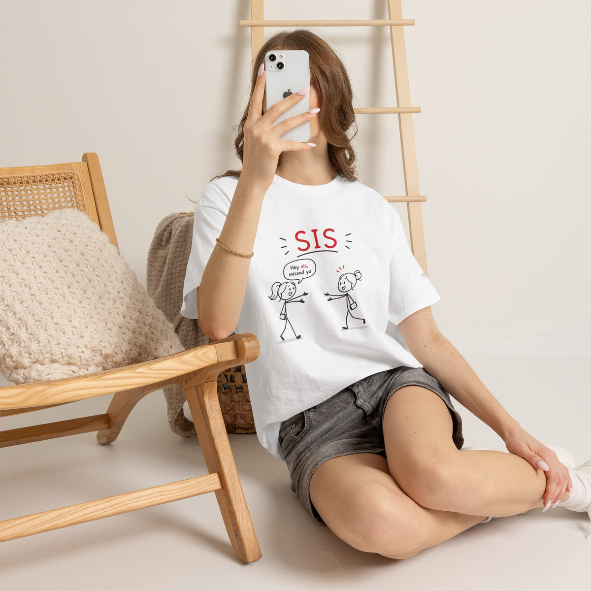 "Hey Sis, Missed Ya" Sister Cartoon Tee —  Funny Matching Shirt