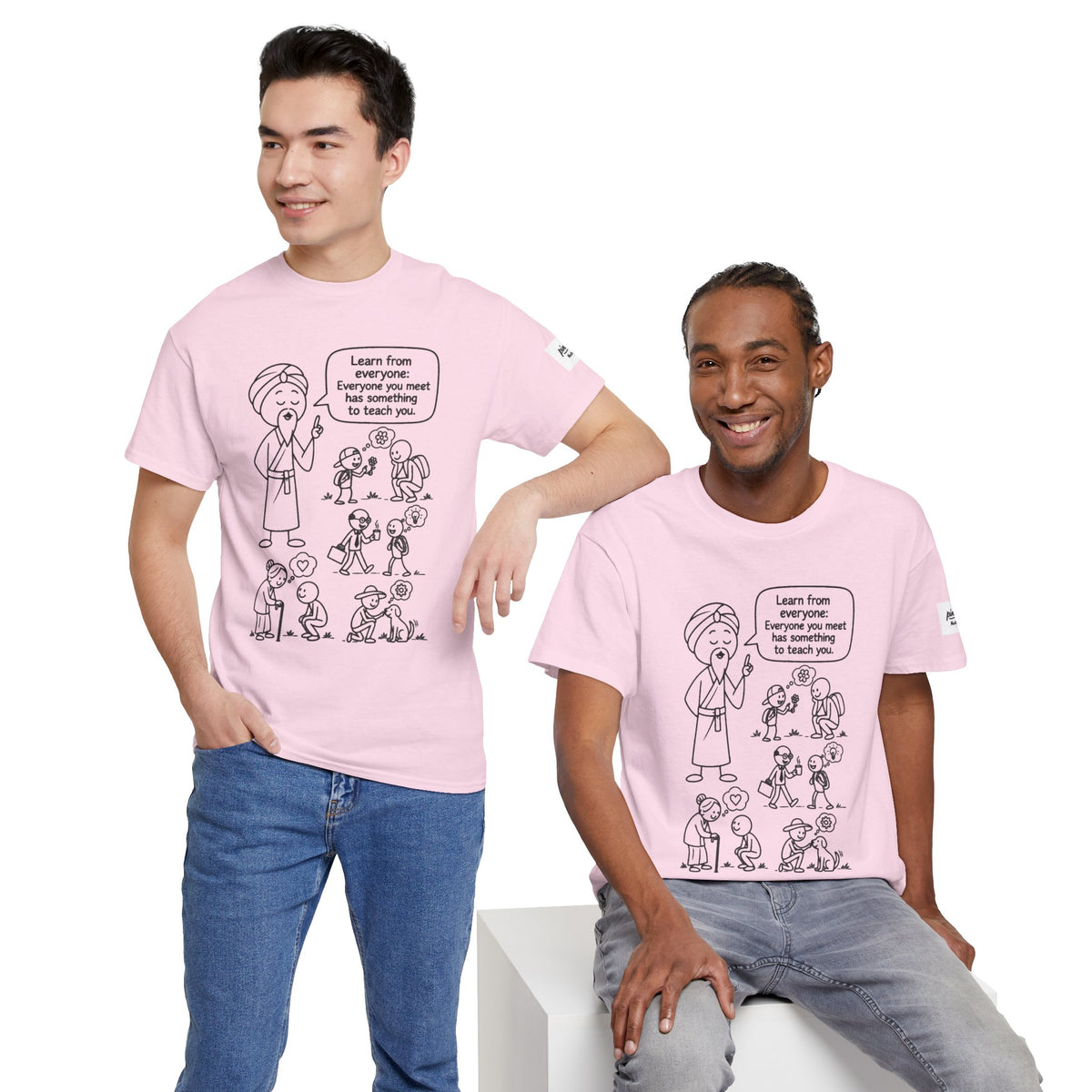 Spiritual Teacher Comic Tee — "Learn from Everyone" Graphic T‑Shirt