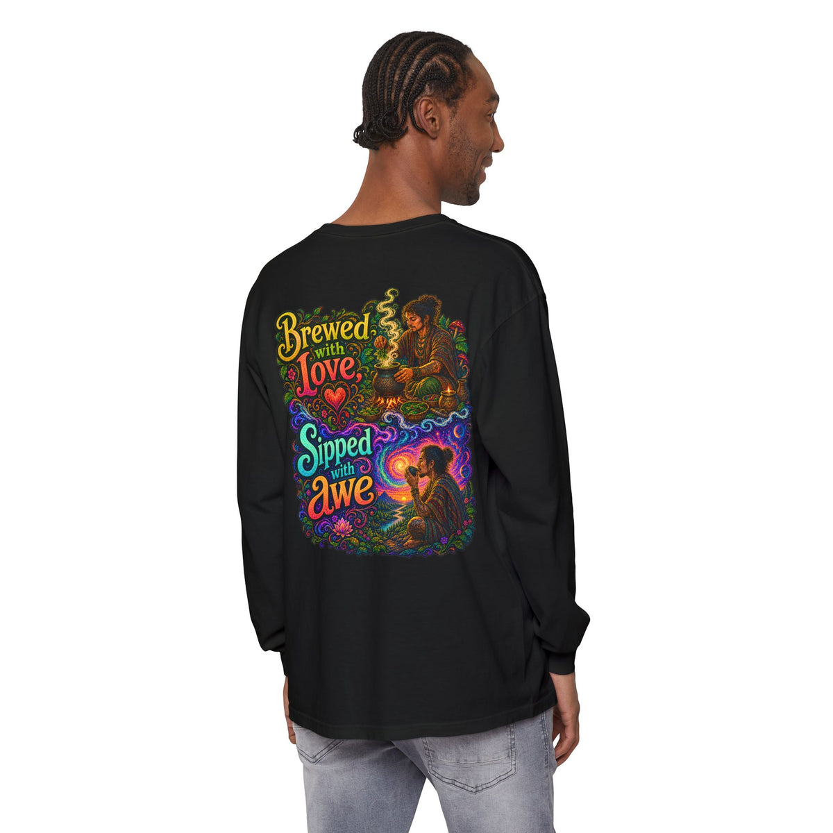 "Brewed with Love, Sipped with Awe" Long Sleeve Tee