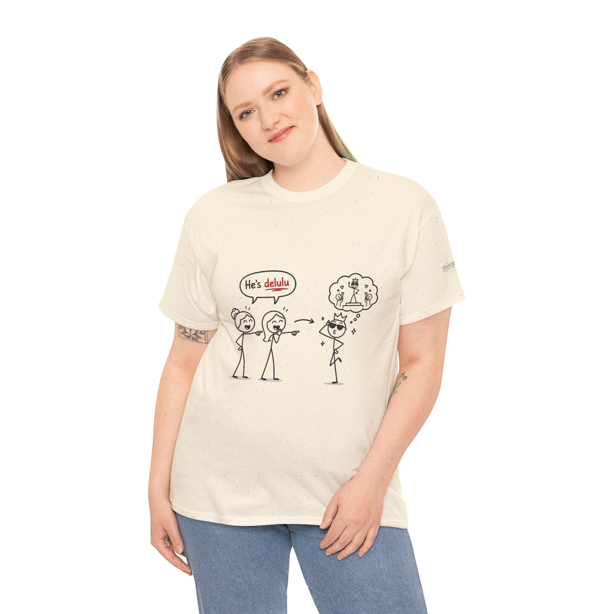 "He's Delulu" Funny Stick Figure Tee