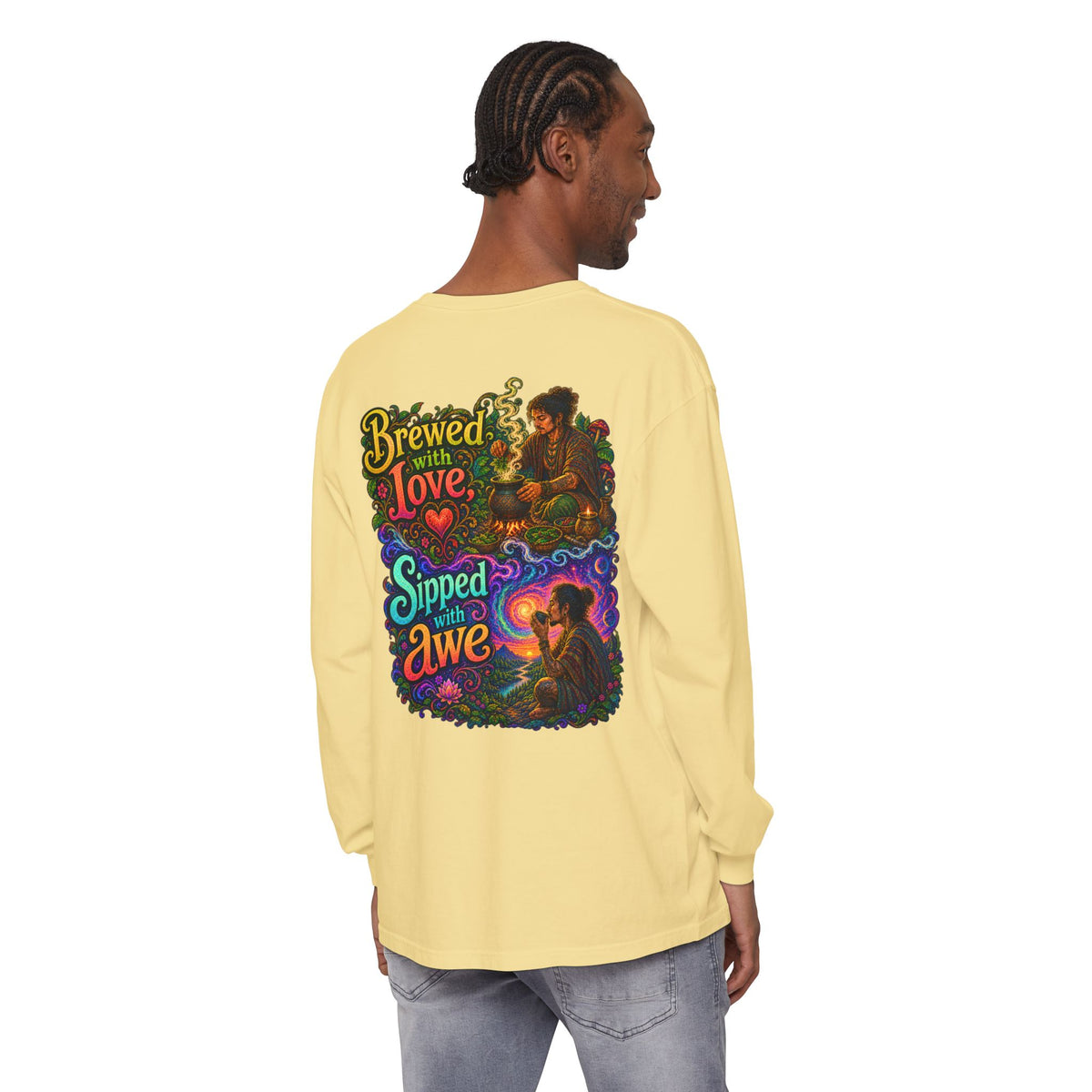 "Brewed with Love, Sipped with Awe" Long Sleeve Tee