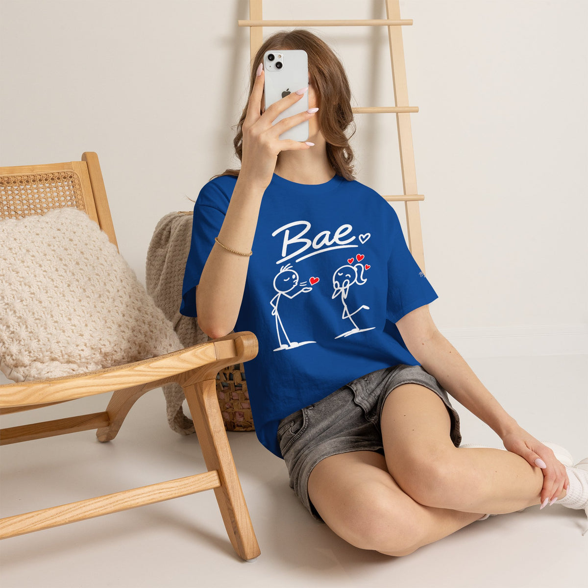 "Bae" Stick Figure Couple T‑Shirt — Cute Romantic Tee