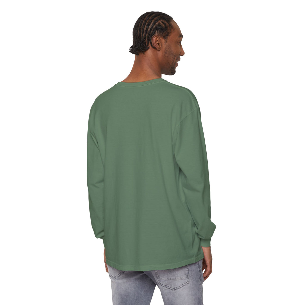 "Shrooming Where the Grass Is Greener" - Front Design Psychedelic Mushroom Long Sleeve T‑Shirt