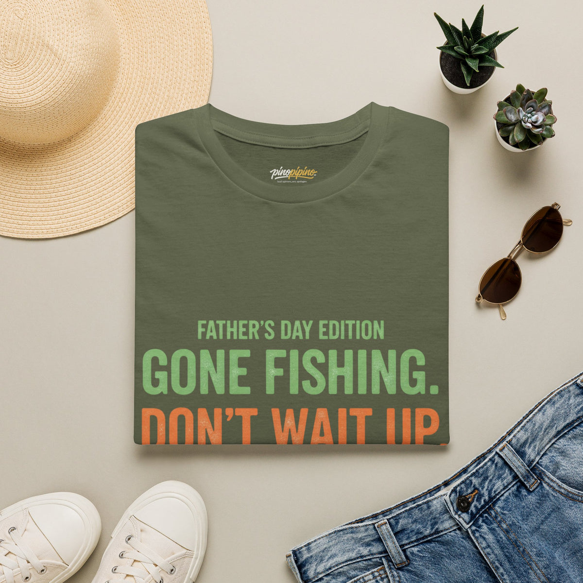 Father's Day Edition "Gone Fishing, Don't Wait Up" T-Shirt
