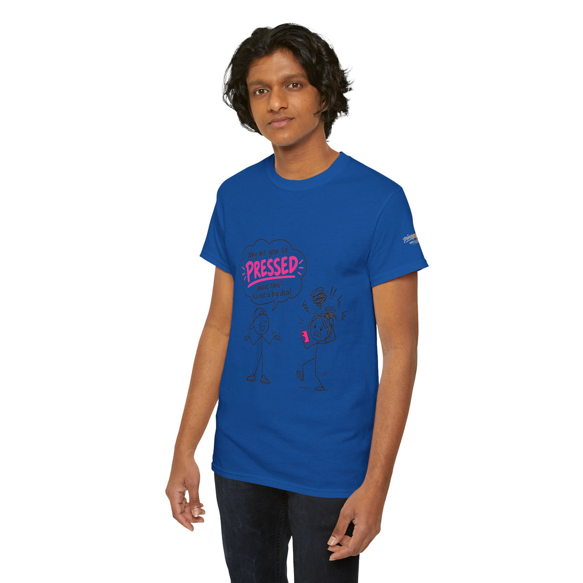 "Why Are You So Pressed?" Cartoon Graphic Tee
