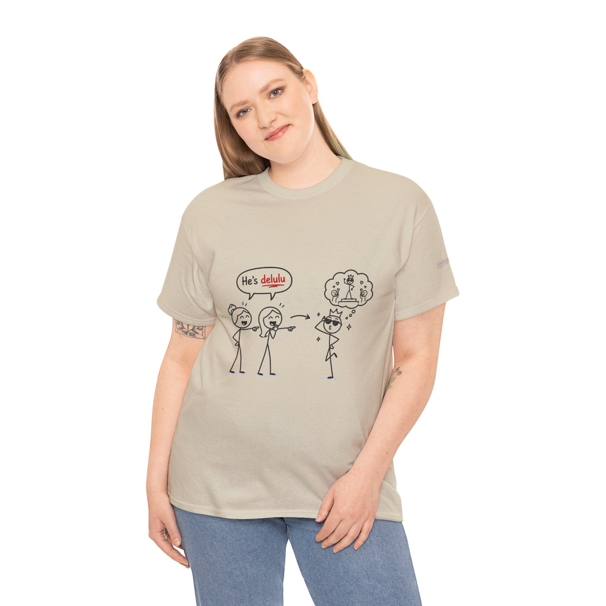 "He's Delulu" Funny Stick Figure Tee