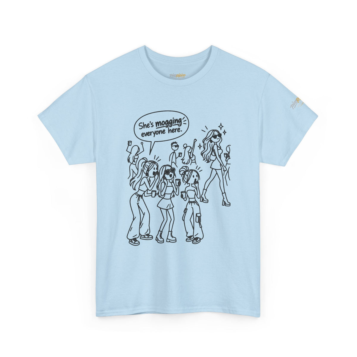 "She's mogging everyone here" Cartoon Tee
