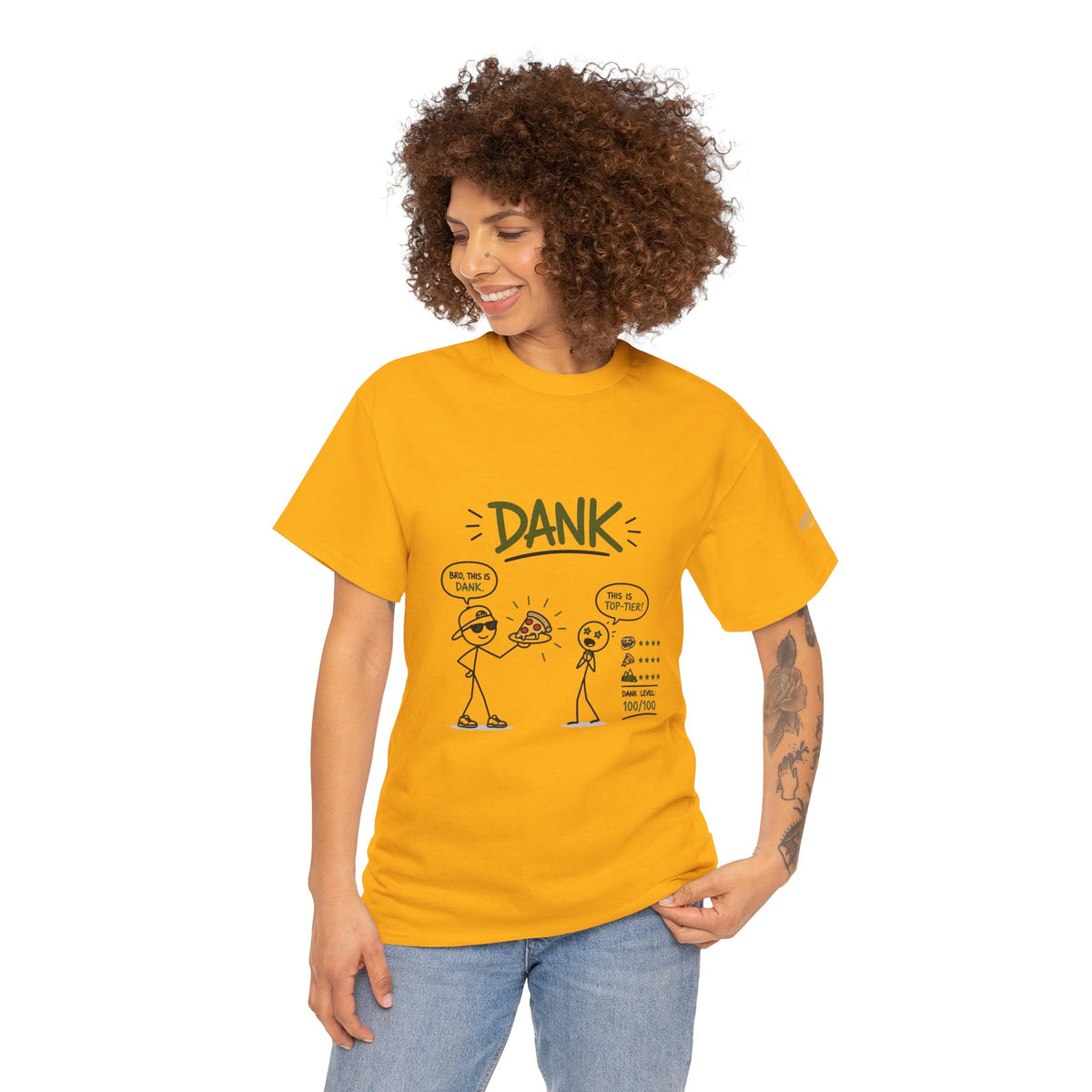"DANK" Gen Z Slang Funny Stick Figure Comic Tee