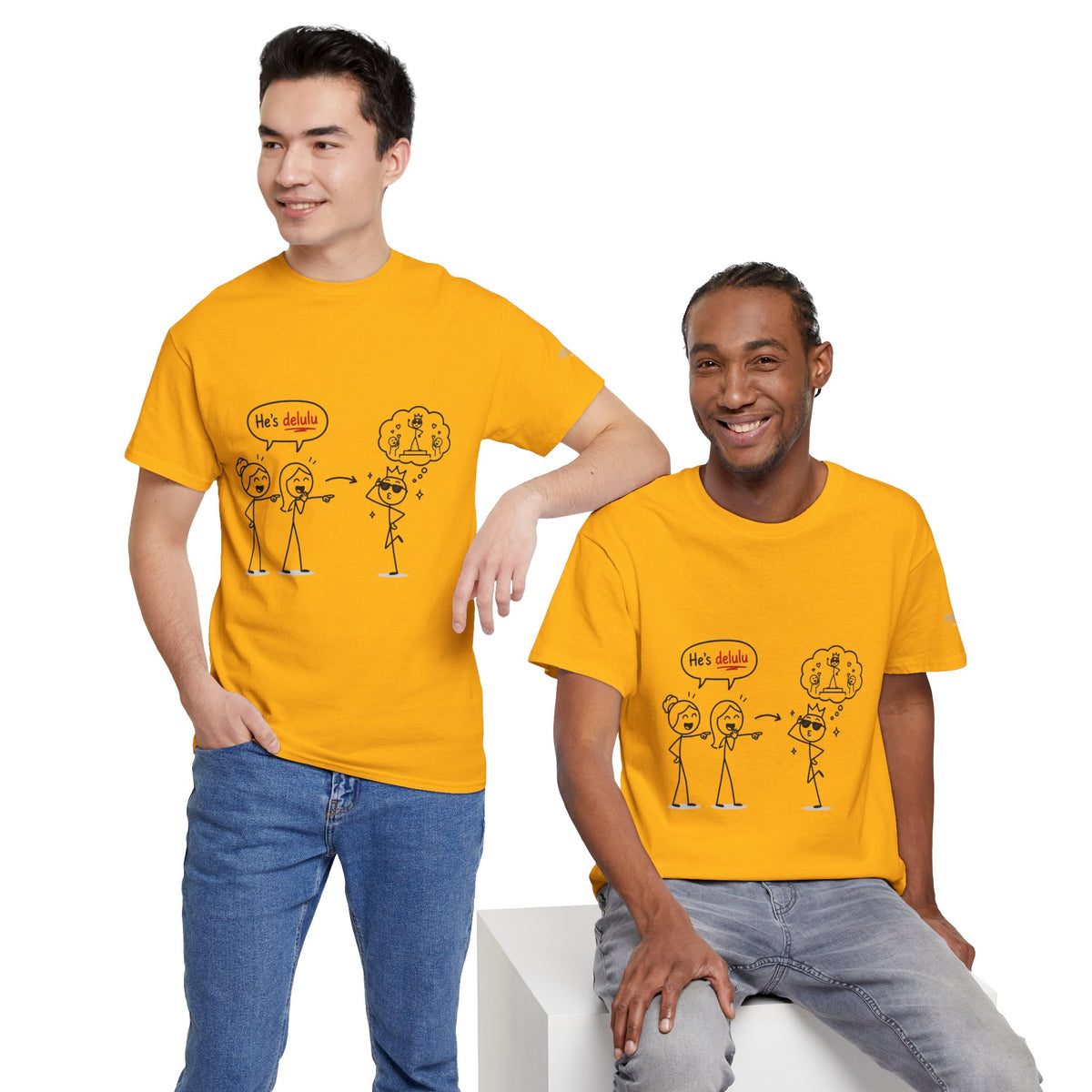 "He's Delulu" Funny Stick Figure Tee