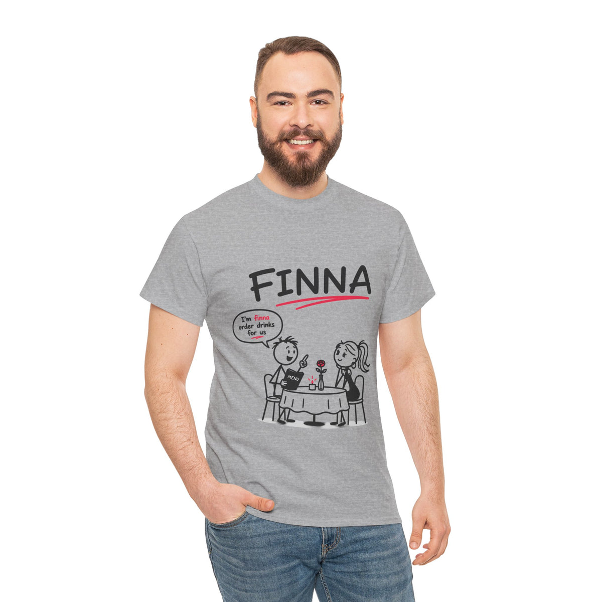 "FINNA" Gen z Slant Cartoon Tee